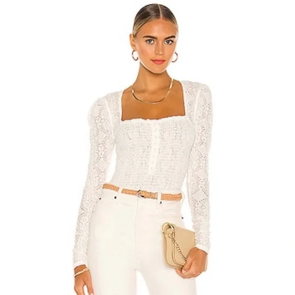 Free People Confection Top in Evening Cream - Picture 2 of 11